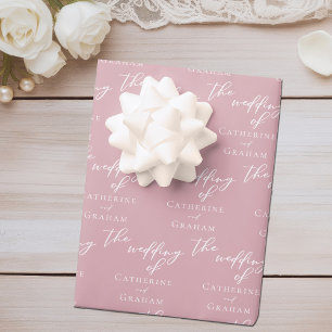 Feuille De Papier Cadeau Rose romantique Dusty rose Mariage personnalisé
