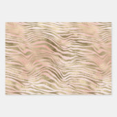 Feuille De Papier Cadeau Rose Rose Blush Gold Zebra Imprimer (Devant 3)