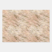 Feuille De Papier Cadeau Rose Rose Blush Gold Zebra Imprimer (Devant)