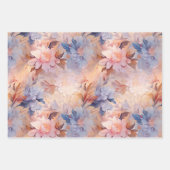 Feuille De Papier Cadeau Rose Rouge Pêche Fleur Orange (Devant 3)