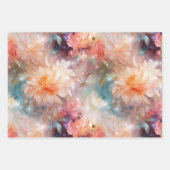 Feuille De Papier Cadeau Rose Rouge Pêche Fleur Orange (Devant)