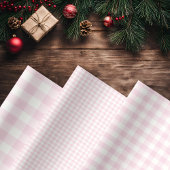 Feuille De Papier Cadeau Rosé Rustique En vichy Plaid