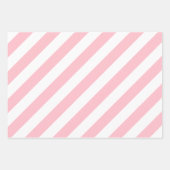 Feuille De Papier Cadeau Rose sur blanc Différentes tailles Diagonales (Devant)