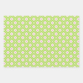 Feuille De Papier Cadeau Rose, Vert, Blanc Ikat Diamond Motif (Devant 2)