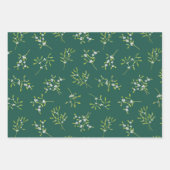 Feuille De Papier Cadeau Rose vert Mistletoe Stripes (Devant)