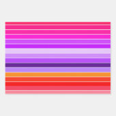 Feuille De Papier Cadeau rose, violet et orange (Devant)
