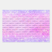Feuille De Papier Cadeau Rose violet Parties scintillant holographique Douc (Devant 2)