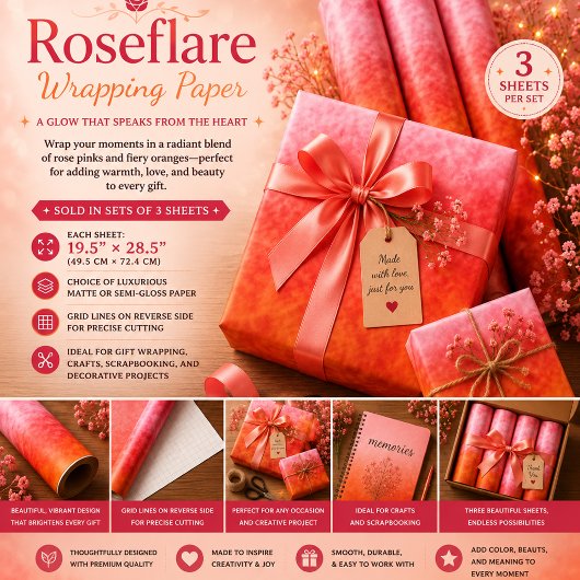 Feuille De Papier Cadeau Roseflare