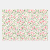 Feuille De Papier Cadeau Roses aquarelles peintes à la main (Devant 3)