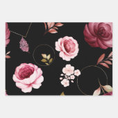 Feuille De Papier Cadeau Roses d'aquarelle 32 (Devant 3)