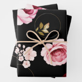 Feuille De Papier Cadeau Roses d'aquarelle 32 (En situation)