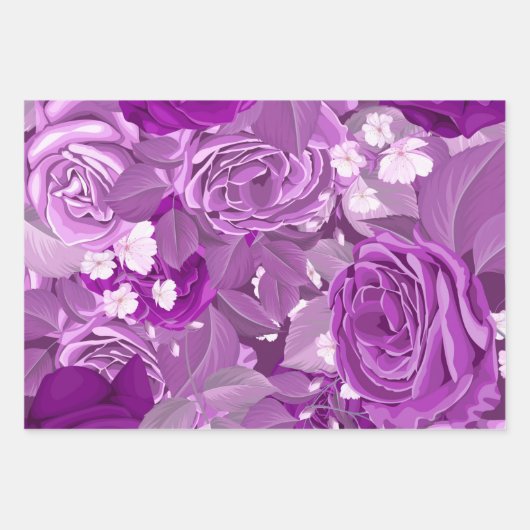 Feuille De Papier Cadeau Roses d'aquarelle 38 (Devant)