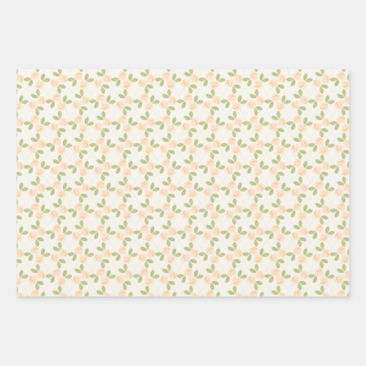 Feuille De Papier Cadeau Roses de chalet en orange clair (Devant 2)