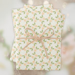 Feuille De Papier Cadeau Roses de chalet en orange clair<br><div class="desc">Roses de chalet dans les tons orange ou pêche,  vert,  et ivoire extra léger. Idéal pour les anniversaires,  les mariages,  la fête des mères,  etc.</div>