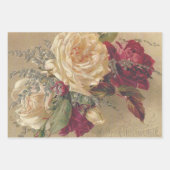 Feuille De Papier Cadeau Roses de Noël victorien (Devant 3)
