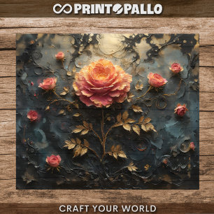Feuille De Papier Cadeau Roses de rêve - Découpage