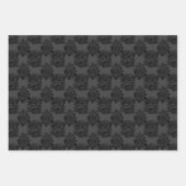 Feuille De Papier Cadeau Roses esthétiques gothiques Matte Grey & Noir (Devant 3)