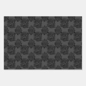 Feuille De Papier Cadeau Roses esthétiques gothiques Matte Grey & Noir (Devant 2)