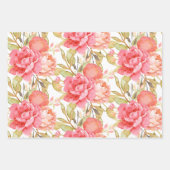 Feuille De Papier Cadeau Roses féminins de l'aquarelle (Devant)