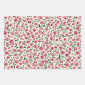 Feuille De Papier Cadeau Roses Fleurs Roses Romantiques Chic (Devant)