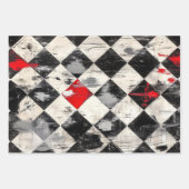 Feuille De Papier Cadeau Roses Harlequin (Devant 3)