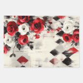 Feuille De Papier Cadeau Roses Harlequin (Devant 2)