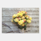 Feuille De Papier Cadeau Roses jaunes (Devant 2)