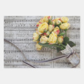 Feuille De Papier Cadeau Roses jaunes (Devant)