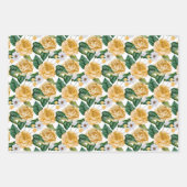 Feuille De Papier Cadeau Roses Rose Et Jaune (Devant 3)