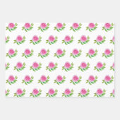 Feuille De Papier Cadeau Roses roses, Aquarelle Peinte à la main (Devant 3)