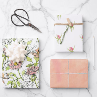 Feuille De Papier Cadeau Roses roses roses fleurs rosebud Melon orange 