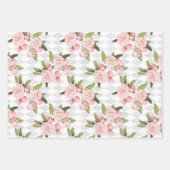 Feuille De Papier Cadeau Roses roses roses sur tableau de contrôle (Devant)