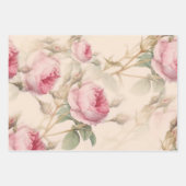 Feuille De Papier Cadeau Roses roses rustiques (Devant 2)