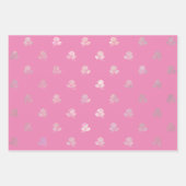 Feuille De Papier Cadeau Roses roses vives et lèvres léopards (Devant 3)