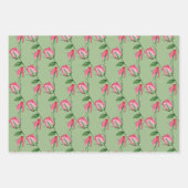 Feuille De Papier Cadeau Roses rouges aquarelle peints à la main (Devant)