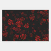 Feuille De Papier Cadeau Roses rouges romantiques (Devant)