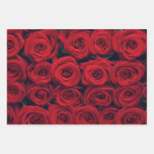Feuille De Papier Cadeau Roses rouges vibrantes (Devant)