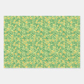 Feuille De Papier Cadeau Roses sauvages en jaune et vert (Devant 2)