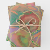 Feuille De Papier Cadeau Roses sauvages multicolores (En situation)