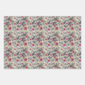 Feuille De Papier Cadeau Roses sur Motif animal (Devant 3)