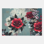 Feuille De Papier Cadeau Roses Vintage (Devant 3)