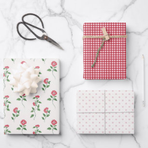 Feuille De Papier Cadeau Rosy Picnic Trio 3