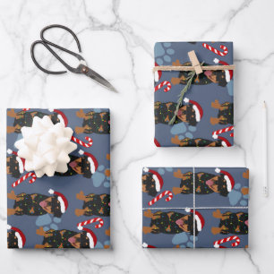 Feuille De Papier Cadeau Rottweiler de Noël