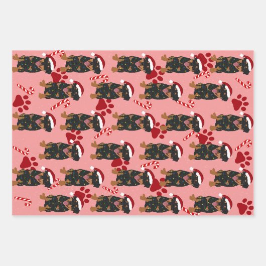Feuille De Papier Cadeau Rottweiler de Noël (Devant 2)