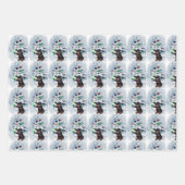 Feuille De Papier Cadeau Rotweiler Puppy Christmas (Devant 3)