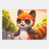 Feuille De Papier Cadeau Roues Panda (Devant 2)