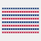 Feuille De Papier Cadeau Rouge Blanc Bleu Américain Drapeaux 4e Juillet Eto (Devant 3)