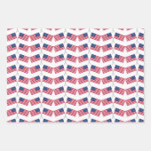 Feuille De Papier Cadeau Rouge Blanc Bleu Américain Drapeaux 4e Juillet Eto (Devant)