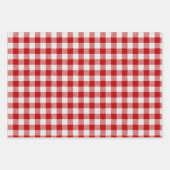 Feuille De Papier Cadeau Rouge Blanc Lignes Argent Flocon de neige Rouge Bl (Devant 3)