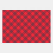 Feuille De Papier Cadeau Rouge, blanc, vert Buffalo de Noël Plaid Motif (Devant 3)